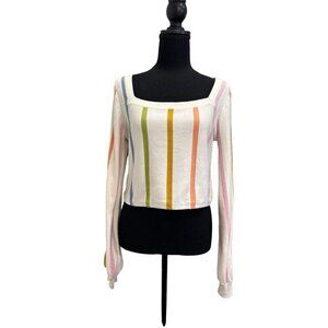 Dee Elly Women’s Cropped Multi Color Sweater Top Size L